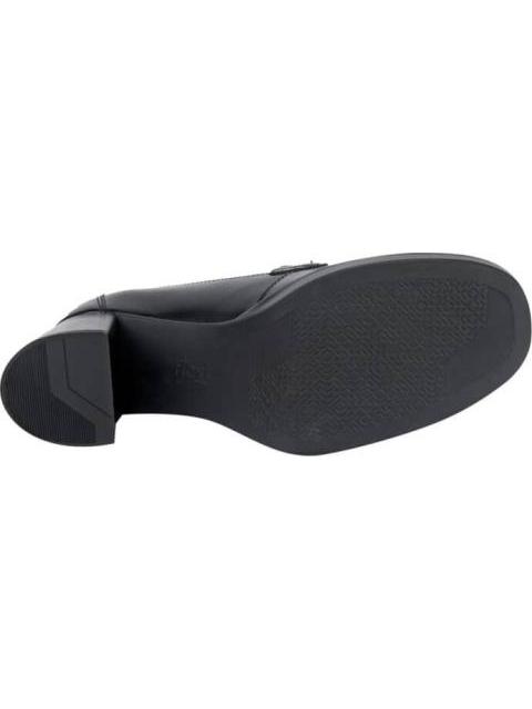 MOCASIN DE PIEL TACON ANCHO Y CADENA NEGRO FLEXI