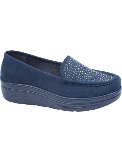 MOCASIN CON PEDRERIA AZUL MARINO SHOSH