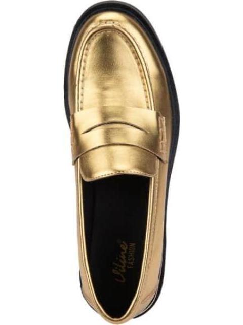 MOCASIN METALICO ORO VI LINE FASHION