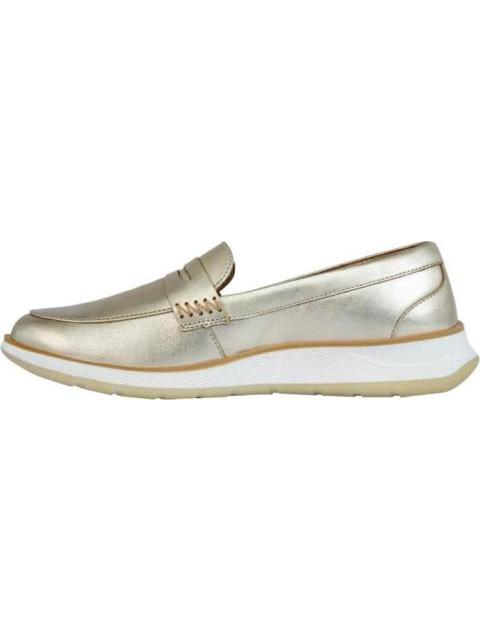 MOCASIN METALICO DE PIEL DORADO FLEXI