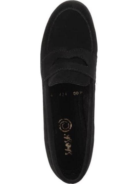 CUÑA BAJA LOAFER NEGRO SHOSH