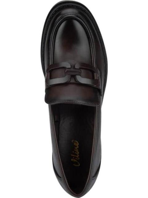 MOCASIN TACON ANCHO CON HERRAJE CAFE VI LINE FASHION
