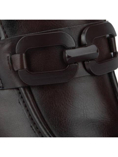 MOCASIN TACON ANCHO CON HERRAJE CAFE VI LINE FASHION