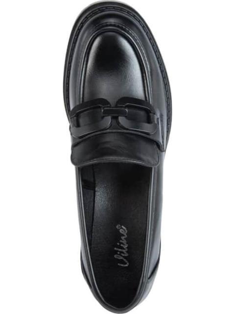 MOCASIN TACON ANCHO CON HERRAJE NEGRO VI LINE FASHION