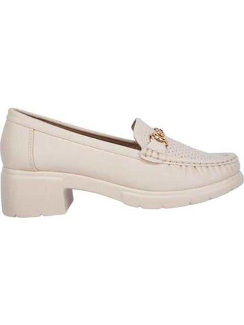 MOCASIN TACON BAJO BEIGE/HUESO SHOSH