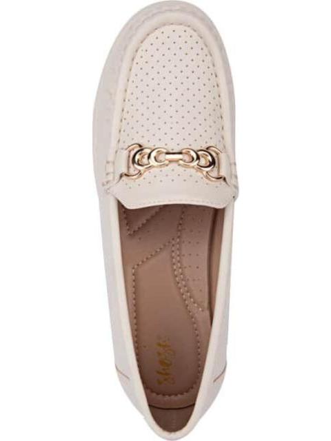 MOCASIN TACON BAJO BEIGE/HUESO SHOSH