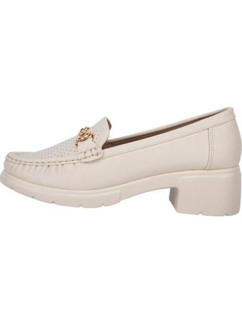 MOCASIN TACON BAJO BEIGE/HUESO SHOSH