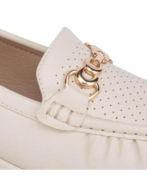 MOCASIN TACON BAJO BEIGE/HUESO SHOSH