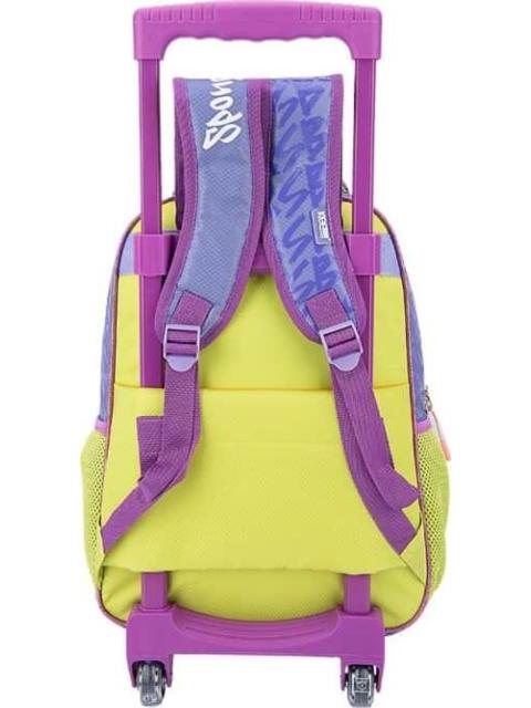 MOCHILA CON RUEDAS ESCOLAR MORADO BOB ESPONJA