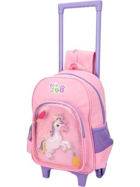 MOCHILA CON RUEDAS ESCOLAR ROSA CUTIE ZOO