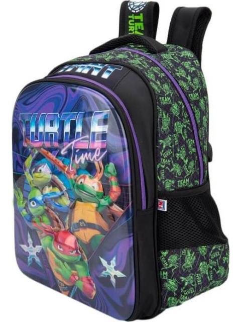 MOCHILA ESCOLAR NEGRO TORTUGAS NINJA