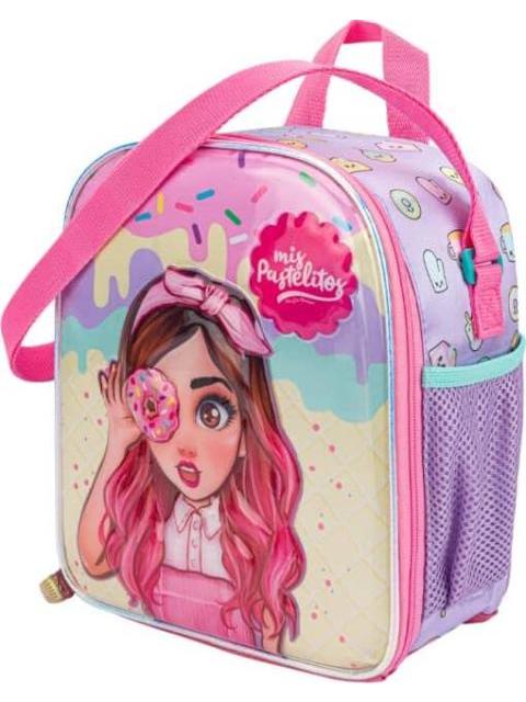 MOCHILA LAPICERA Y LONCHERA KIT ESCOLAR ROSA MIS PASTELITOS