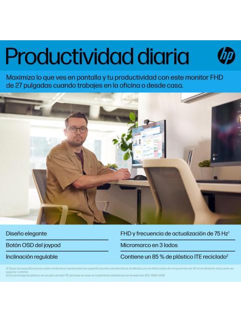 MONITOR HP P27H G5 LCD 27 1920X1080 FULL HD 75HZ HDMI-DISPLAYPORT BOCINAS INTEGRADAS NEGRO