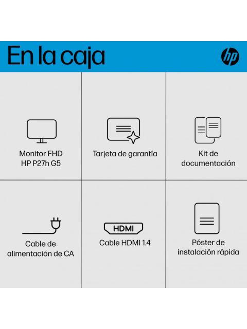 MONITOR HP P27H G5 LCD 27 1920X1080 FULL HD 75HZ HDMI-DISPLAYPORT BOCINAS INTEGRADAS NEGRO