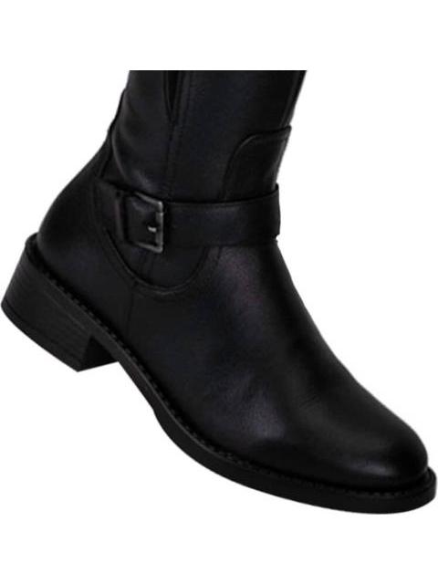 BOTA ALTA DE PIEL NEGRO VIVIS SHOES