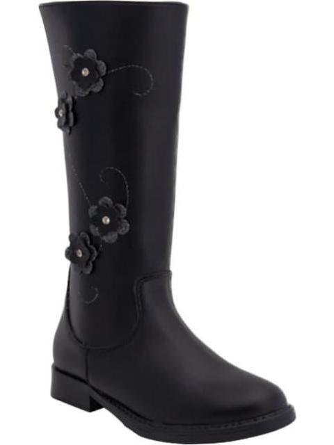 BOTA LARGA FLORES NEGRO VIVIS SHOES KIDS