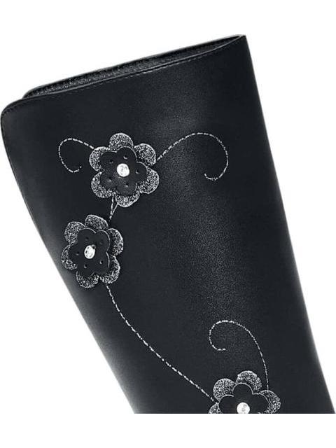 BOTA LARGA FLORES NEGRO VIVIS SHOES KIDS