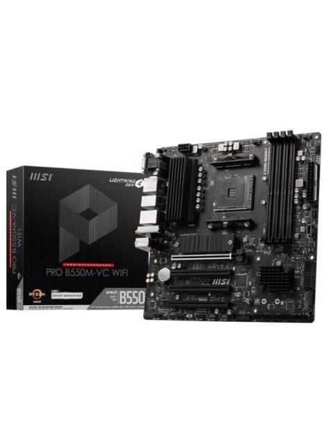 MOTHERBOARD MSI PRO B550MVC WIFI UPC ADMITE PROCESADORES AMD RYZEN 3 GENERACION CON SOCKET AM4 Y FUTUROS PROCESADORES AMD RYZEN CON ACTUALIZACION DE B