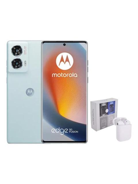 MOTOROLA FAMILIA EDGE 50 FUSION 5G 256 GB 8 RAM ICE BLUE + AIR PODS GENERICOS