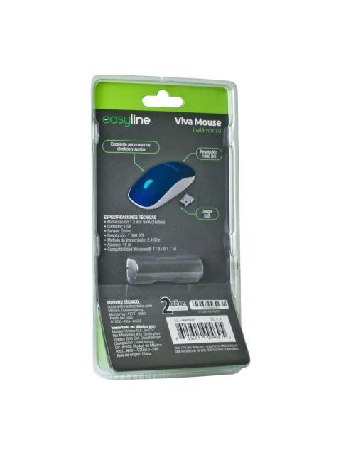 MOUSE EASY LINE EL995128 AZUL INALAMBRICO 1000 DPI