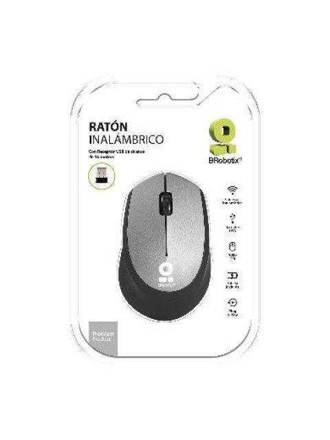 MOUSE ERGONOMICO BROBOTIX OPTICO 6000786 INALAMBRICO USB 1000DPI NEGRO-GRIS