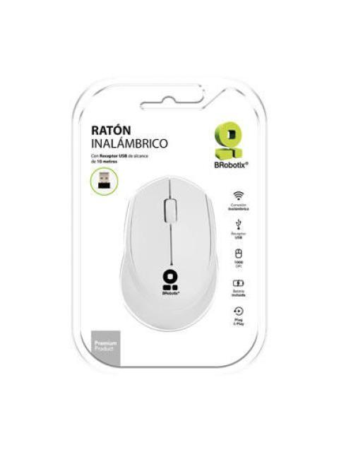 MOUSE ERGONOMICO BROBOTIX OPTICO 6000809 INALAMBRICO USB 1000DPI BLANCO