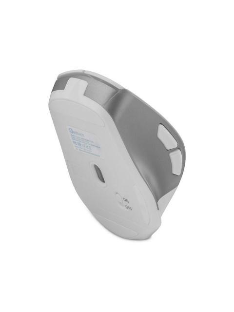 MOUSE ERGONOMICO GETTTECH WIRELESS 6D OFFICE INALAMBRICO BLUETOOTH USB 7200DPI PLATA-BLANCO