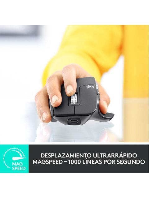 MOUSE ERGONOMICO LOGITECH OPTICO MX MASTER 3S INALAMBRICO BLUETOOTH 8000DPI GRAFITO