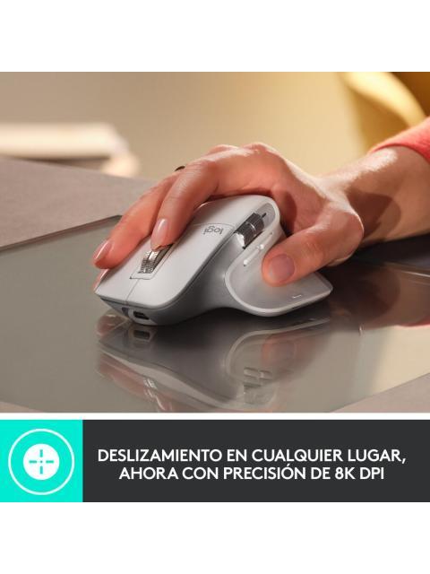MOUSE ERGONOMICO LOGITECH OPTICO MX MASTER 3S INALAMBRICO BLUETOOTH 8000DPI GRIS PALIDO
