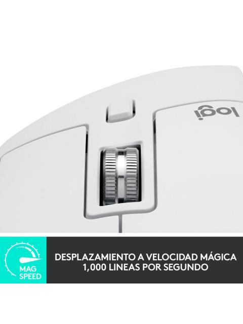 MOUSE ERGONOMICO LOGITECH OPTICO MX MASTER 3S INALAMBRICO BLUETOOTH 8000DPI GRIS PALIDO