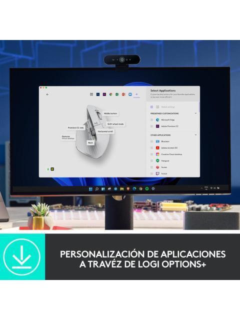 MOUSE ERGONOMICO LOGITECH OPTICO MX MASTER 3S INALAMBRICO BLUETOOTH 8000DPI GRIS PALIDO