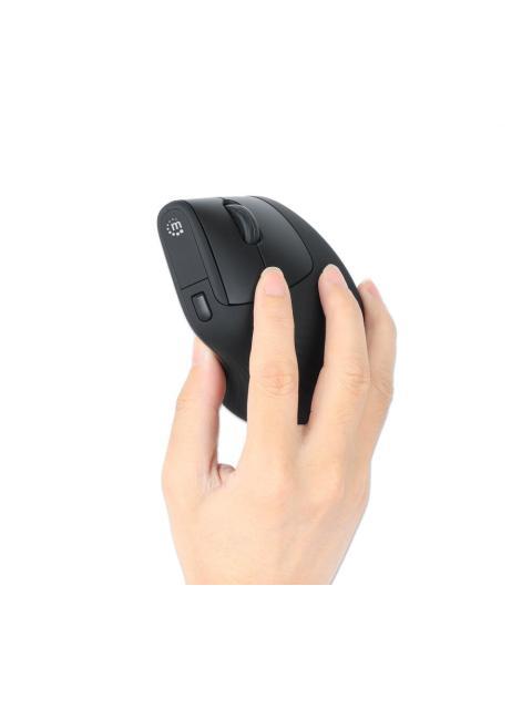 MOUSE ERGONOMICO MANHATTAN 190336 INALAMBRICO OPTICO 1.600DPI RF INALAMBRICO NEGRO