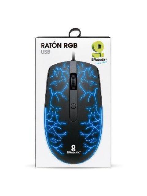MOUSE GAMER BROBOTIX OPTICO STORM ALAMBRICO USB 1600DPI NEGRO-RGB 263946