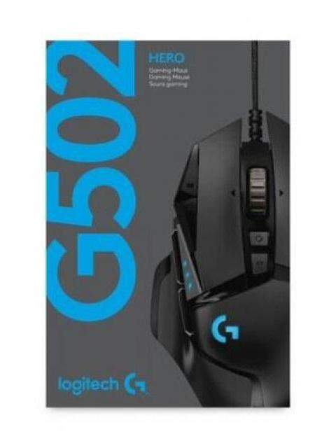 MOUSE GAMER ERGONOMICO LOGITECH OPTICO G502 HERO RGB ALAMBRICO USB 16.000DPI NEGRO