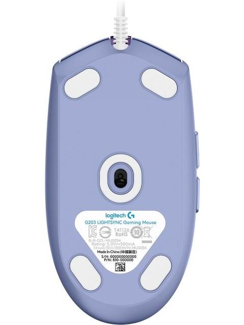 MOUSE GAMER LOGITECH OPTICO G203 LIGHTSYNC ALAMBRICO USB 8000DPI LILA