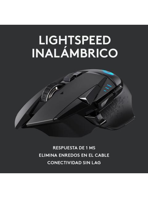 MOUSE GAMER LOGITECH OPTICO G502 HERO LIGHTSPEED INALAMBRICO USB 16000DPI NEGRO
