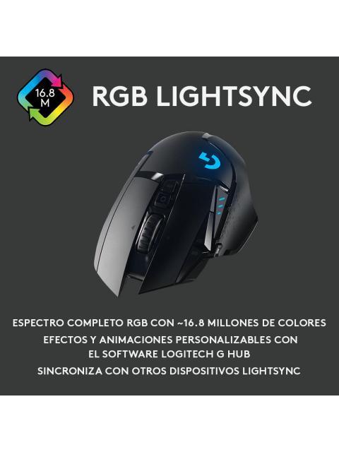 MOUSE GAMER LOGITECH OPTICO G502 HERO LIGHTSPEED INALAMBRICO USB 16000DPI NEGRO