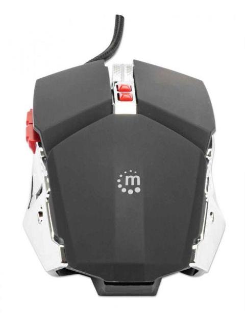 MOUSE GAMER MANHATTAN OPTICO ALAMBRICO USB 3200DPI NEGRO-PLATA