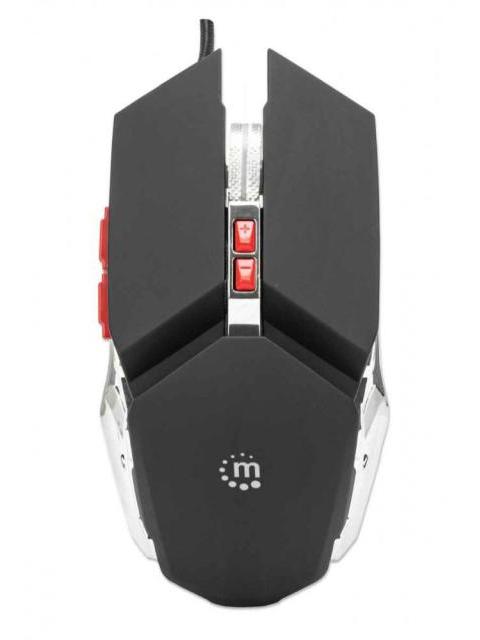 MOUSE GAMER MANHATTAN OPTICO ALAMBRICO USB 3200DPI NEGRO-PLATA