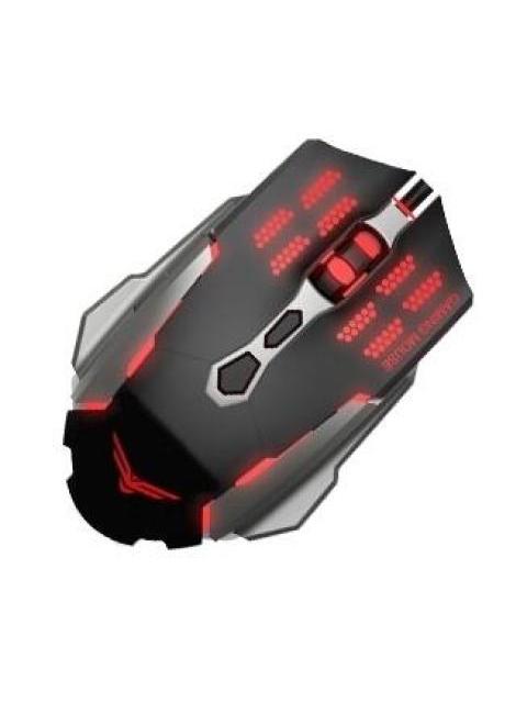 MOUSE GAMER NACEB LASER NA-630 ALAMBRICO USB IZQUIERDO 2400DPI NEGRO-PLATA