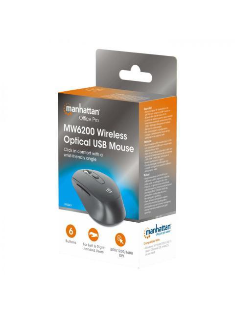 MOUSE MANHATTAN OPTICO 190343 INALAMBRICO RF INALAMBRICO 1600 DPI NEGRO