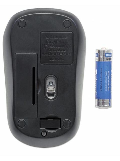 MOUSE MANHATTAN OPTICO SUCCESS INALAMBRICO USB 1000 DPI NEGRO-AZUL