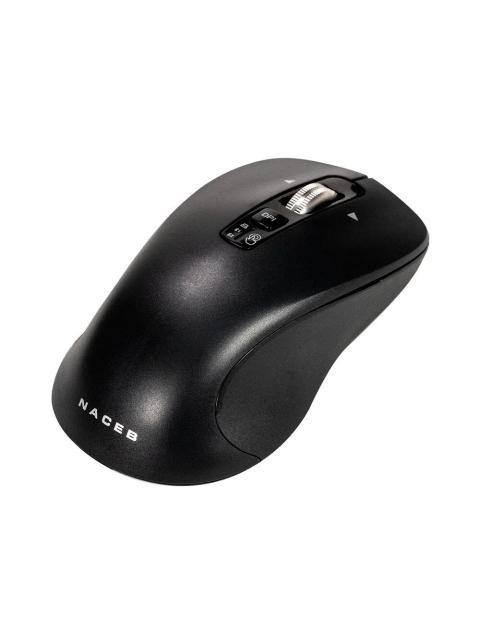 MOUSE NACEB ES1 INALAMBRICO OPTICO 32.000DPI RF INALAMBRICO-BLUETOOTH NEGRO