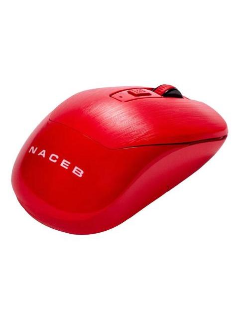 MOUSE NACEB NA-0137R INALAMBRICO OPTICO 1.600DPI RF INALAMBRICO ROJO
