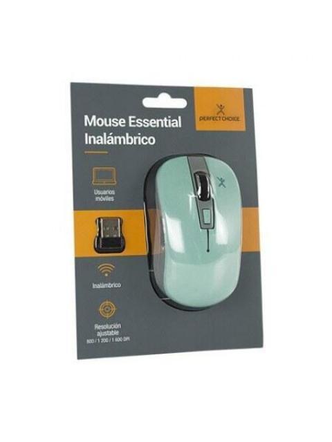 MOUSE PERFECT CHOICE OPTICO ESSENTIAL RF INALAMBRICO 1600DPI TURQUESA-GRIS
