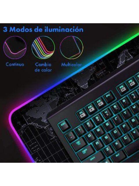 MOUSEPAD GAMER BROBOTIX PLANISFERIO XL RGB NEGRO-GRIS 651329