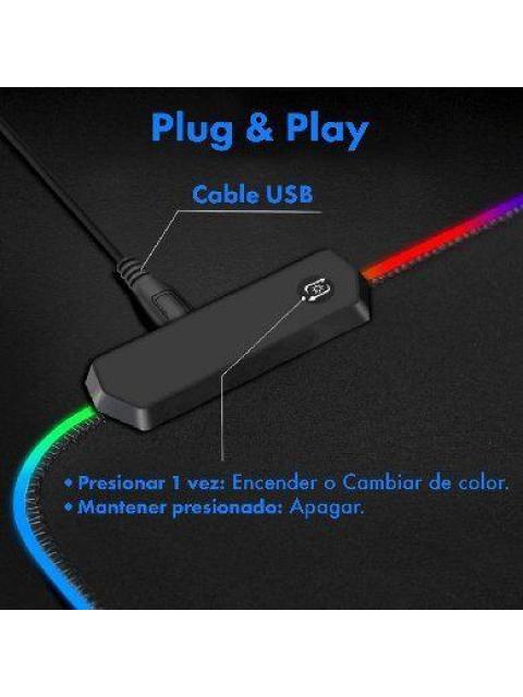 MOUSEPAD GAMER BROBOTIX PLANISFERIO XL RGB NEGRO-GRIS 651329