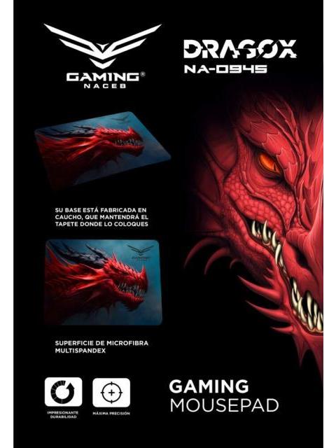 MOUSEPAD GAMER NACEB DRAGON X 31.6 X 24CM MULTICOLOR