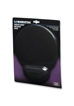 MOUSEPAD MANHATTAN CON DESCANSA MUNECAS 20X24CM GROSOR 4MM NEGRO