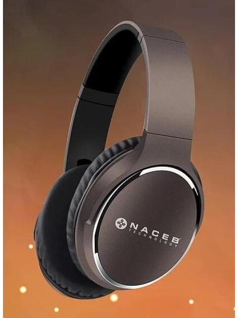 NACEB AUDIFONOS CON MICROFONO FORNAX BLUETOOTH INALAMBRICO 3.5MM NEGRO-MARRON